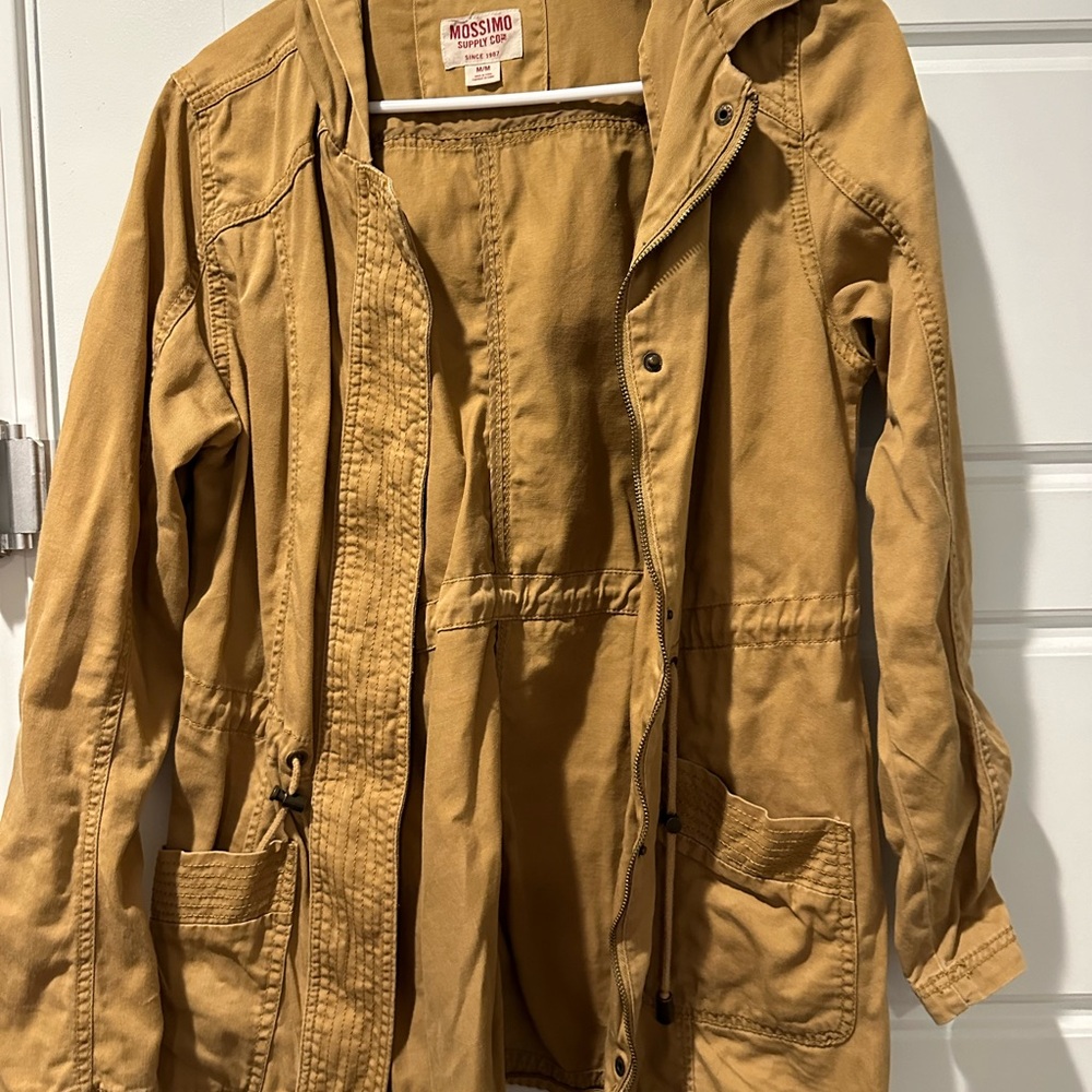 Mossimo target brown cargo hooded zip jacket
